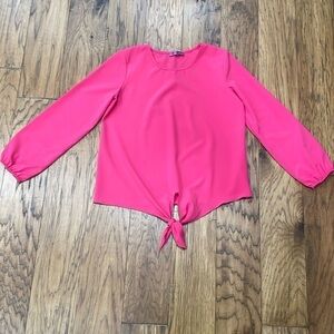 Aqua Girl pink tie front oversized top size L